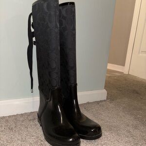 Coach Black Knee-High Women's Rain Boots